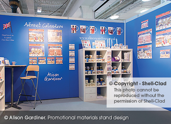 Alison Gardiner promotional materials stand design